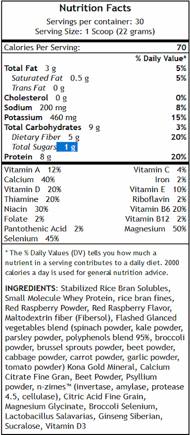 berry e7 nutrition facts