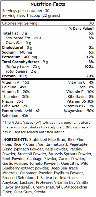 natural vanilla cinnamon e7 nutrition facts